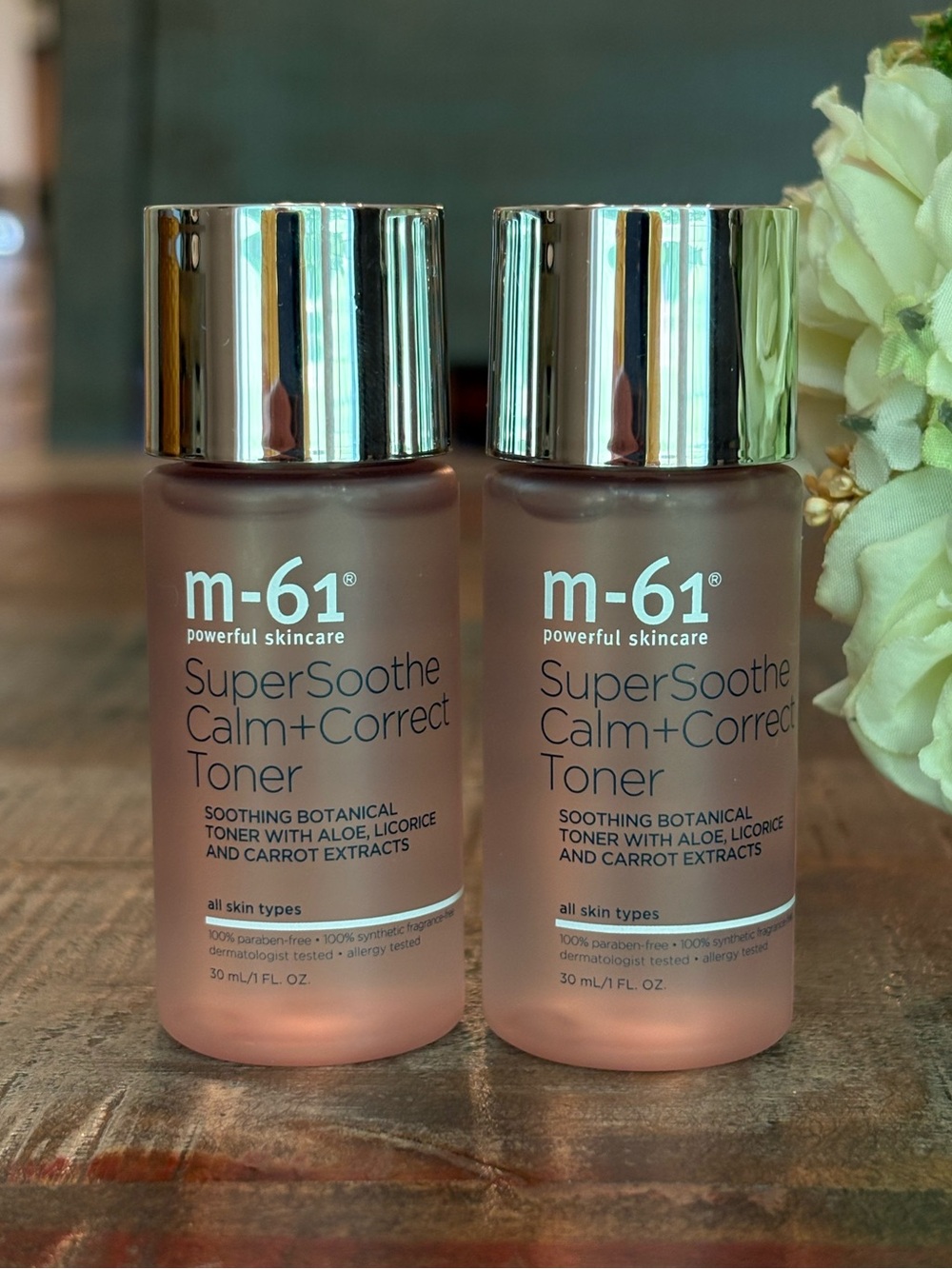 NEW m-61 Powerful SKINCARE SuperSoothe CALM + CORRECT TONER Travel DUO!